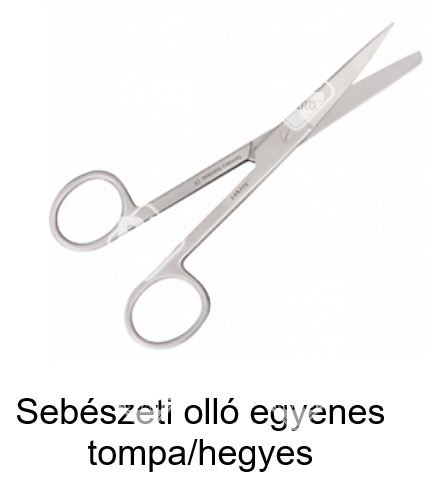 Sebészeti olló egyenes T/H 14cm