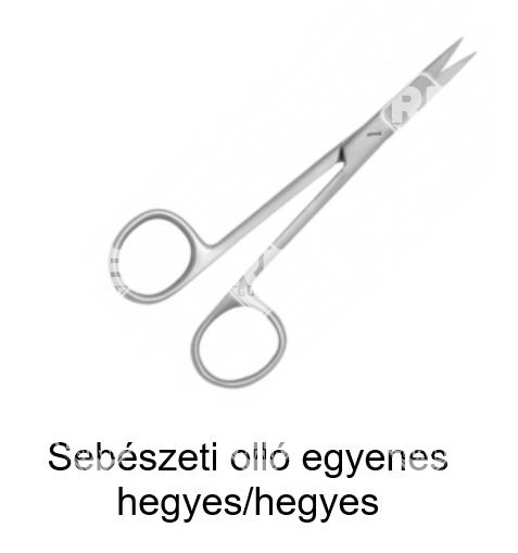 Sebészeti olló egyenes T/H 14cm