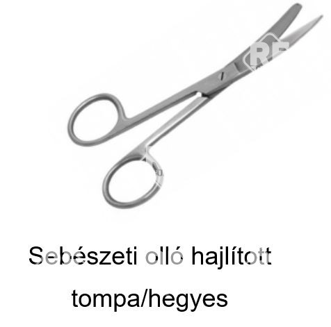 Sebészeti olló egyenes T/H 14cm