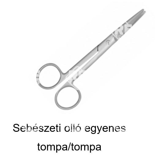 Sebészeti olló egyenes T/H 14cm