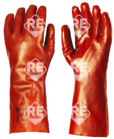 EUROSTRONG 3620 PVC beschichteter Handschuh, rot, 36 cm, Standardmodell 9