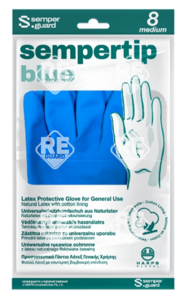 SEMPERTIP blaue Latex-Arbeitsschutzhandschuhe M