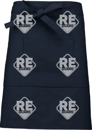 KA899 Mittellange Schürze aus Baumwollmischgewebe beige