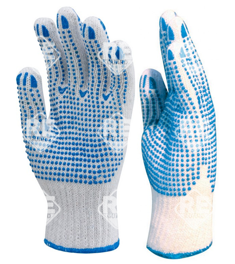 EUROSTRONG 4350 weißes Baumwoll-Polyester, blaue PVC-Punkte auf 2 Seiten 9