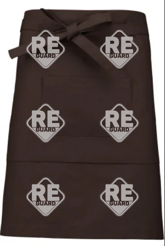 KA899 Mittellange Schürze aus Baumwollmischgewebe beige