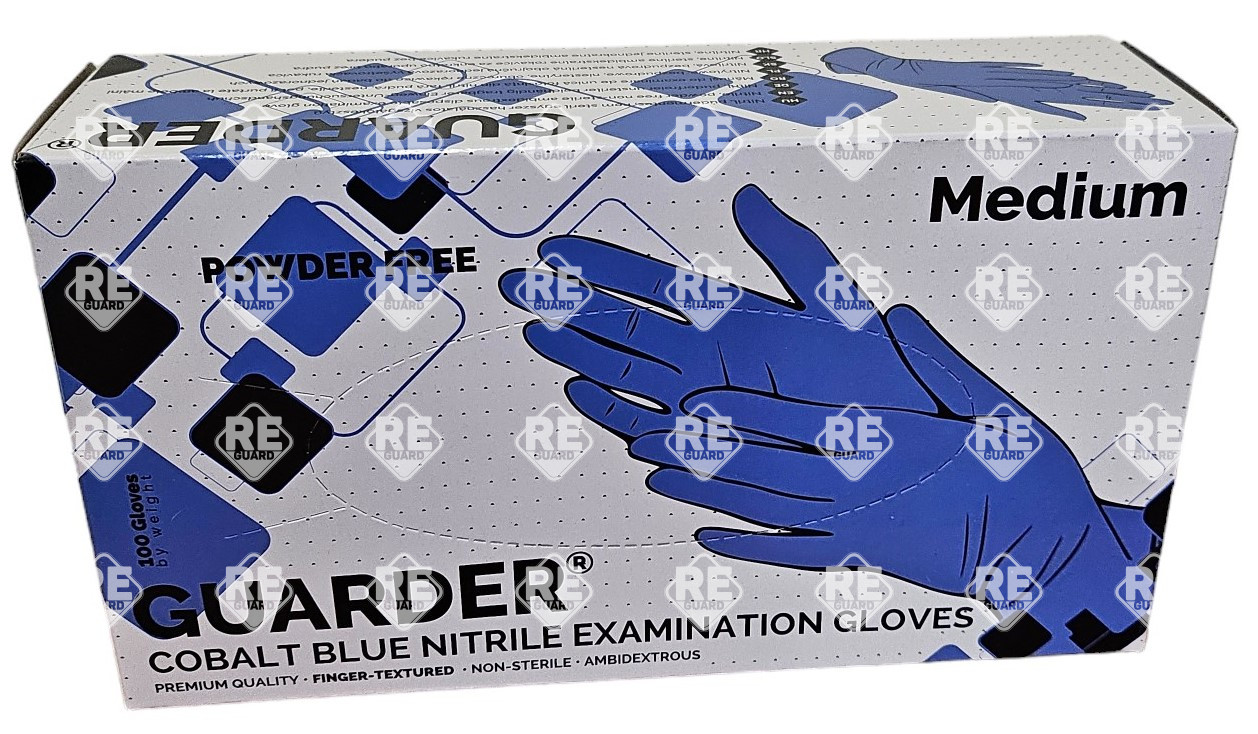 GUARDER Nitril Kobaltblaue puderfreie Handschuhe 100 St/Box XS