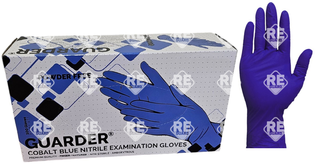 GUARDER Nitril Kobaltblaue puderfreie Handschuhe 100 St/Box XS