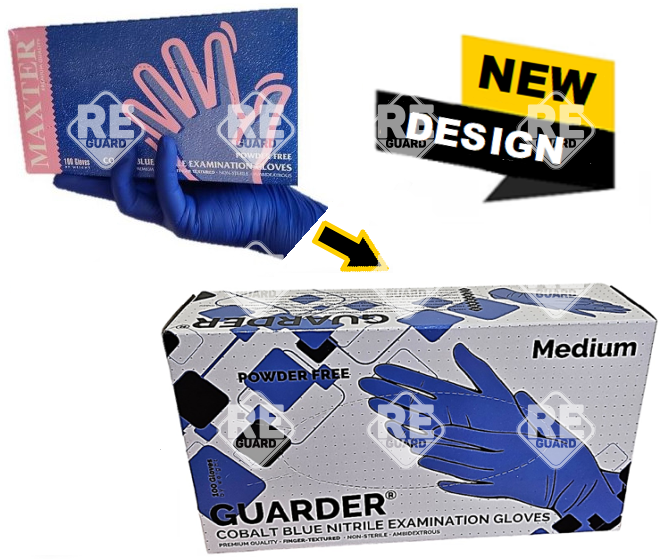 GUARDER Nitril Kobaltblaue puderfreie Handschuhe 100 St/Box XS