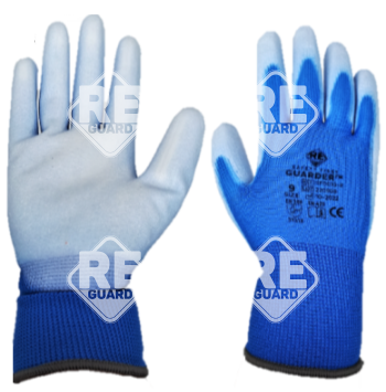 Guarder Polyester Handschuh mit PU beschichtete Handfläche blau Gr: 10