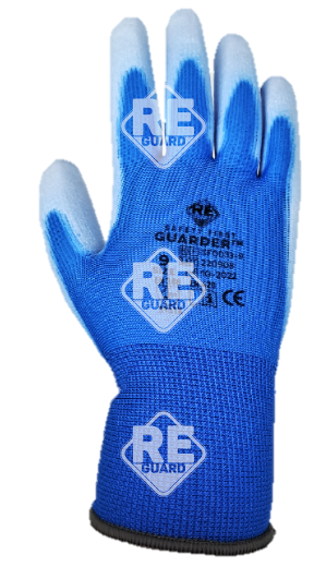 Guarder Polyester Handschuh mit PU beschichtete Handfläche blau Gr: 10