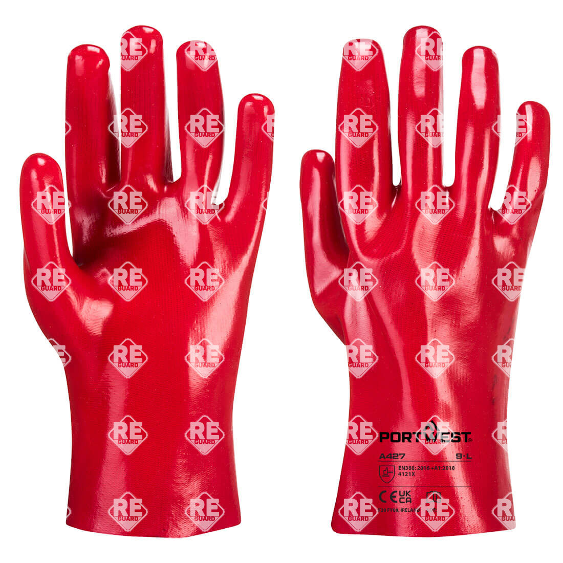 PVC Stulpenhandschuh rot XL