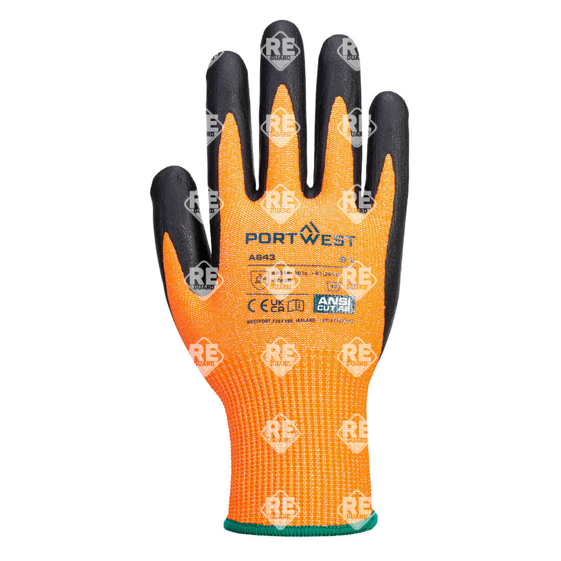 Amber Nitrilschaum-Schnittschutz-Handschuh Bernsteinfarben L