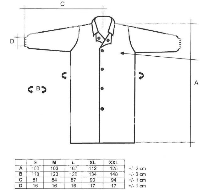 Top-Propguard Laborkittel mit Druckknöpfen weiß S