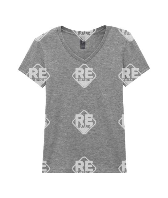 Póló Gildan 64V00 női, V-nyakú, pamut, fekete, 2XL