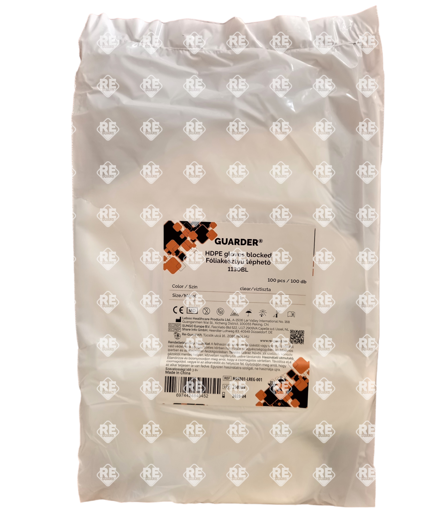 Folienhandschuhe Guarder zum Abreißen blockiert, L