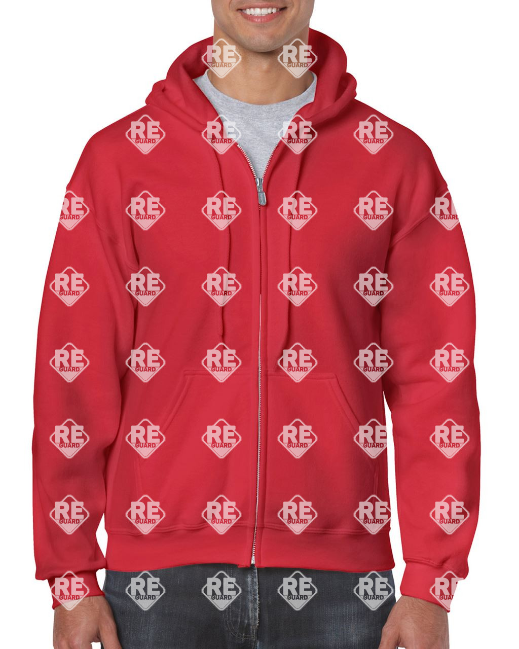 HEAVY BLEND™ SWEATSHIRT MIT KAPUZE UND REIßVERSCHLUSS FÜR ERWACHSENE Ash 2XL