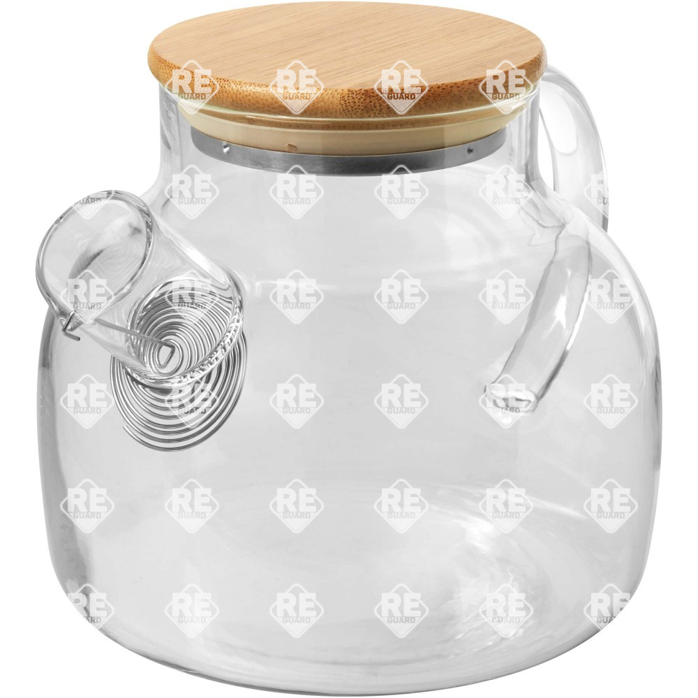 Zen-teekanne mit sieb und bambusdeckel, transparent