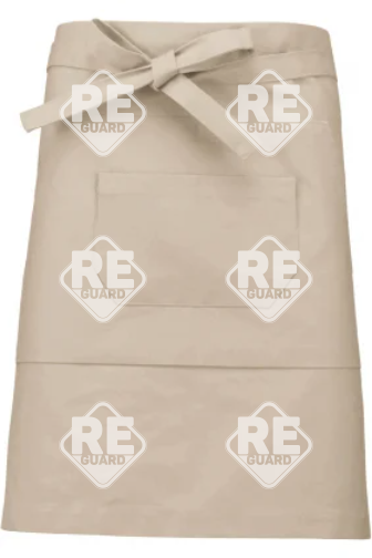KA899 Mittellange Schürze aus Baumwollmischgewebe beige