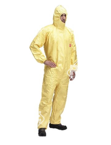 Tychem C Schutzanzug, säuresicher, gelb, mit Haube, S