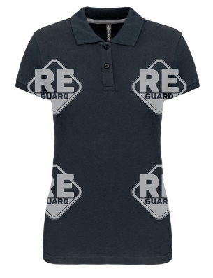 KA242 damen-pique-poloshirt mit kurzarm schwarz 2XL