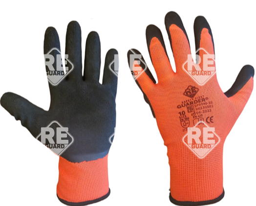 Guarder Polyester Handschuh mit Schaumlatex-besch. Handfläche rot 10