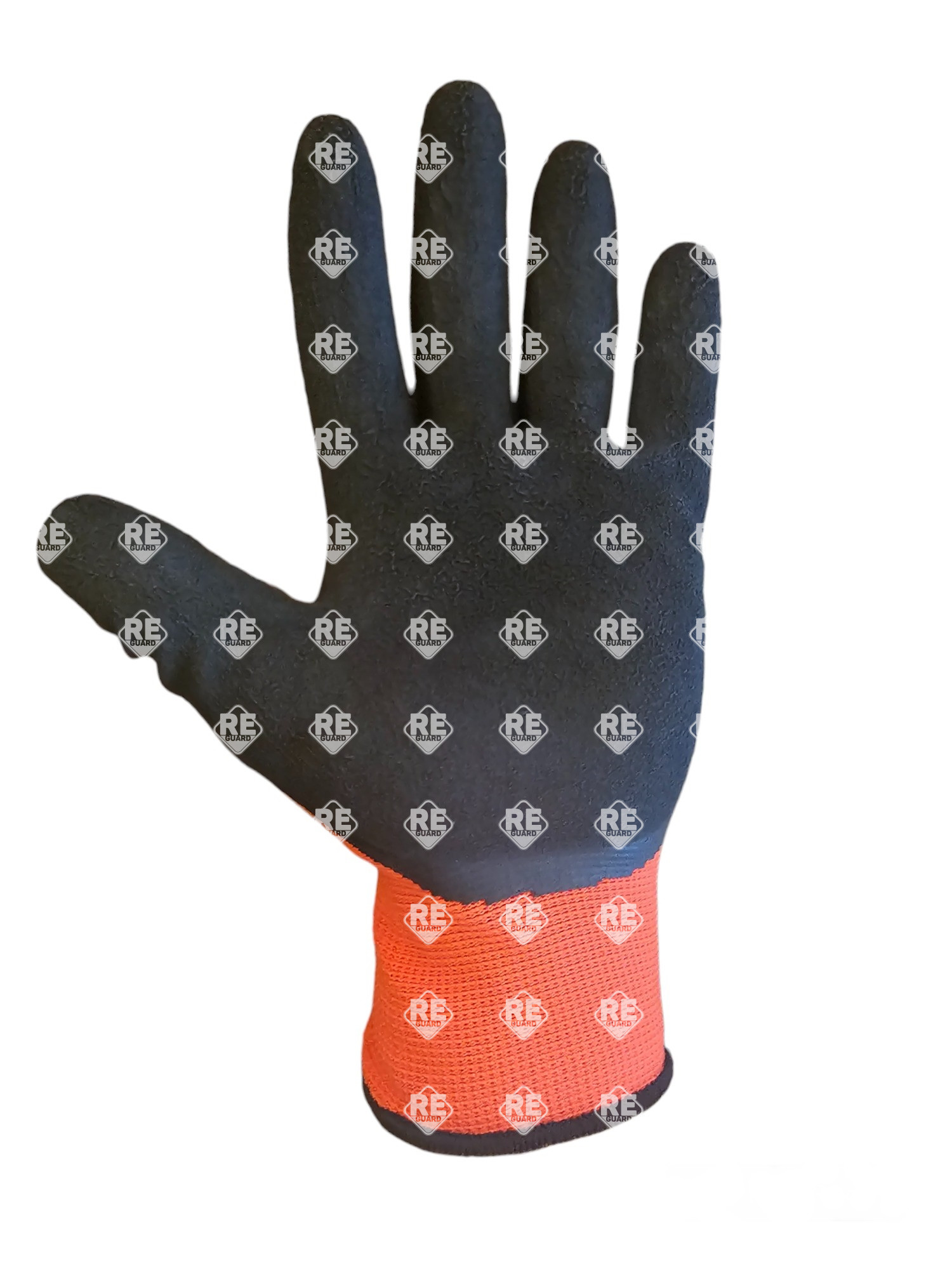 Guarder Polyester Handschuh mit Schaumlatex-besch. Handfläche rot 10