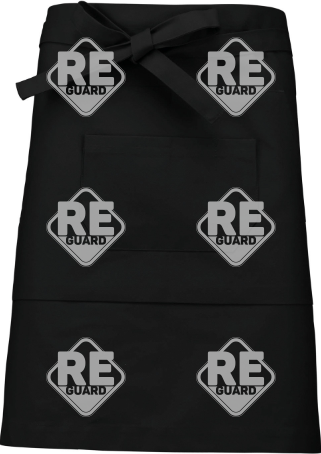 KA899 Mittellange Schürze aus Baumwollmischgewebe beige