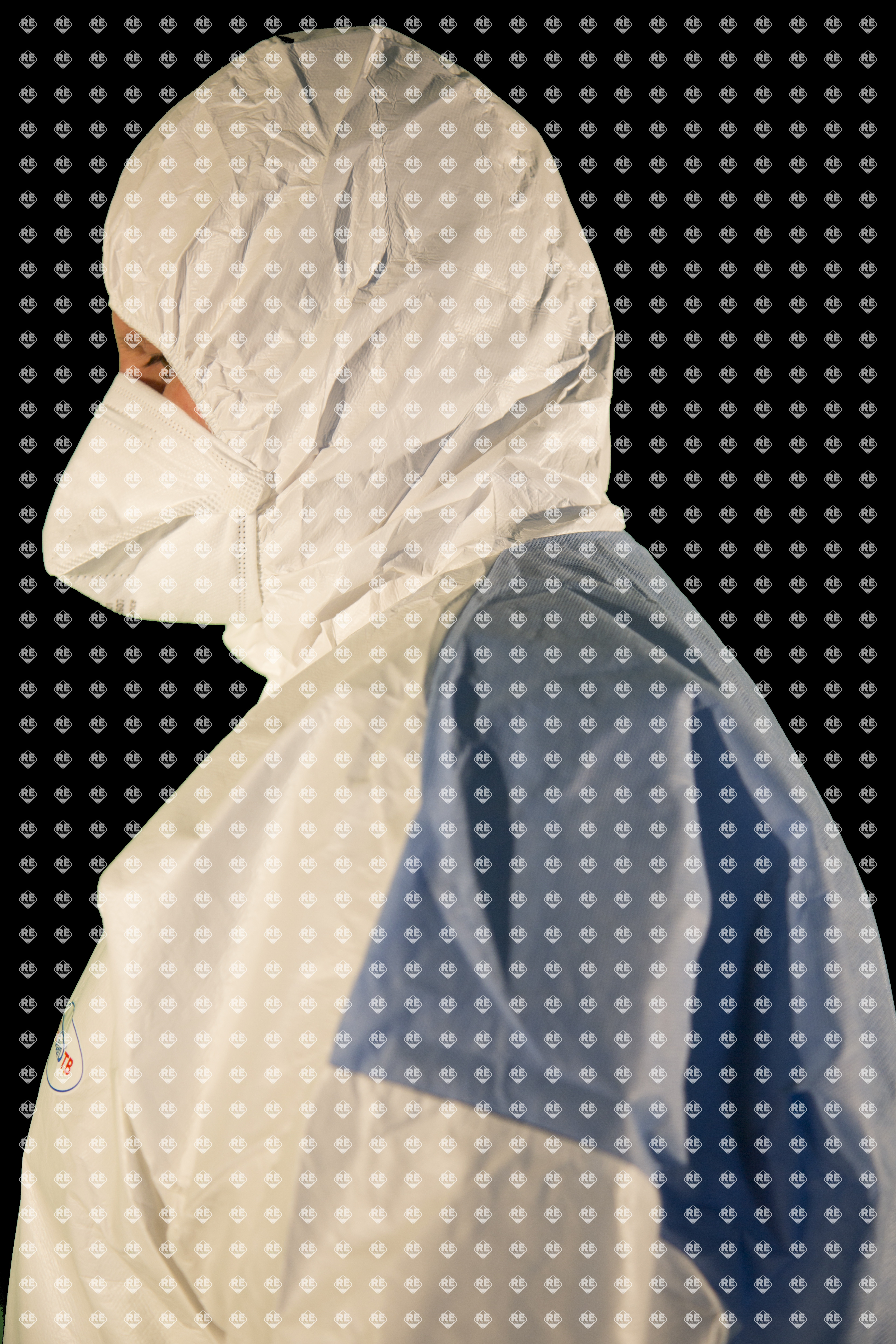 Partiguard TB overall, kapucnis, szellőző kék hát, fehér S