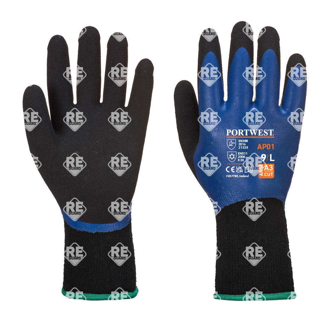 Thermo Pro Handschuh Blau/Schwarz L