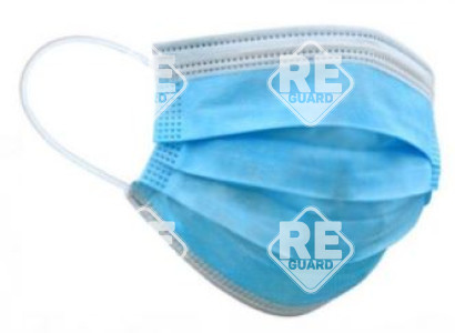 Mundschutz Guarder Medizinisch 3-lagig mit Gummibändern blau