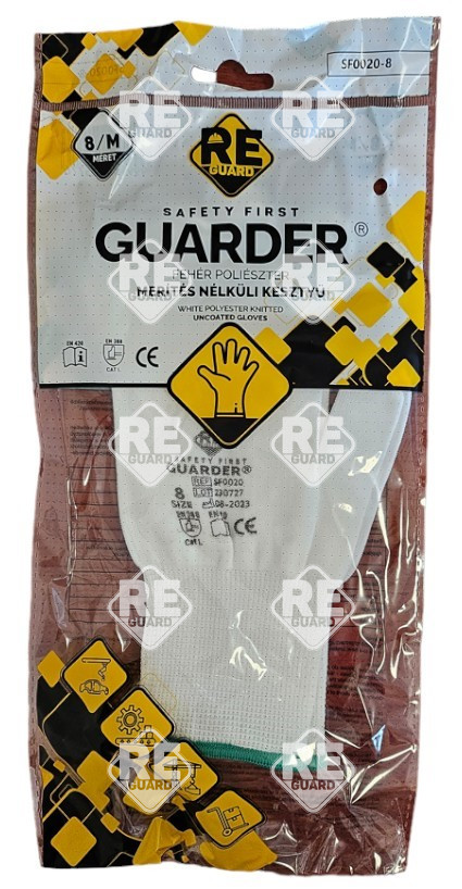 Guarder Polyester Handschuh ohne Beschichtung Gr: 6