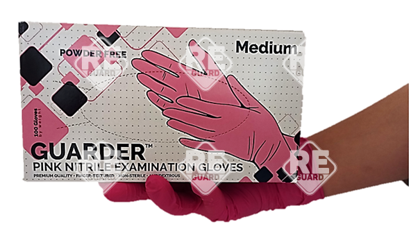 GUARDER Nitril Pink (3.4g | 2.5mil) puderfreier Handschuh XS