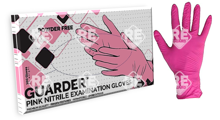 GUARDER Nitril Pink (3.4g | 2.5mil) puderfreier Handschuh XS