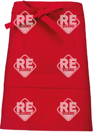 KA899 Mittellange Schürze aus Baumwollmischgewebe beige