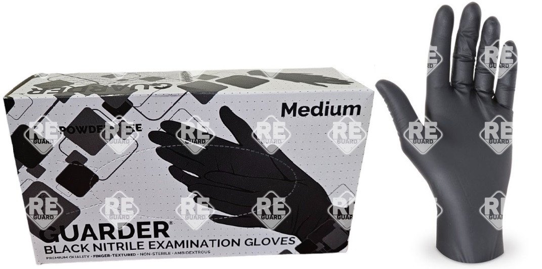 GUARDER Nitril Schwarz (3.6g | 3.2mil)  puderfreier Handschuh S