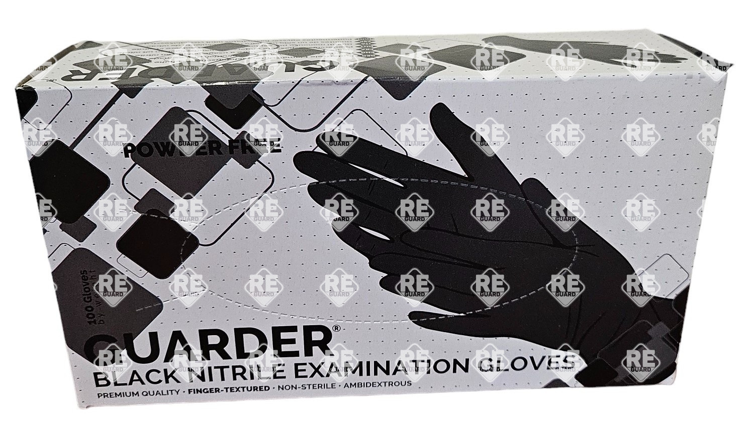 GUARDER Nitril Schwarz (3.6g | 3.2mil)  puderfreier Handschuh S