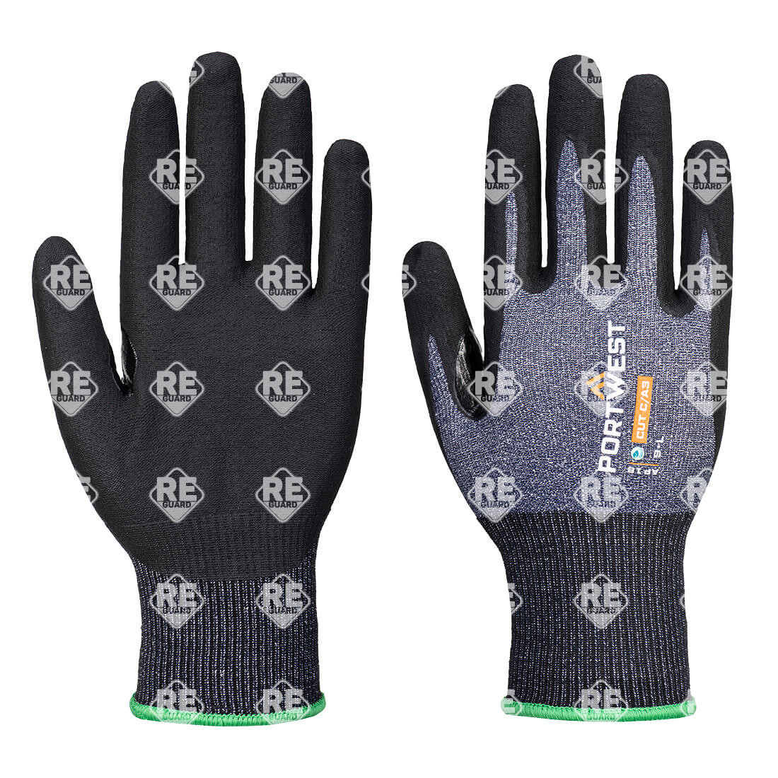 SG Cut C15 Eco Nitril-Handschuhe (Pk12) Blau/Schwarz L
