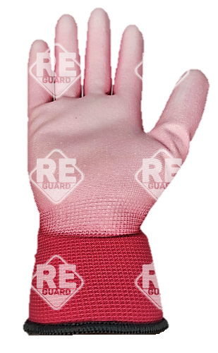 Guarder Polyester Handschuh mit PU beschichtete Handfläche pink Gr: 7