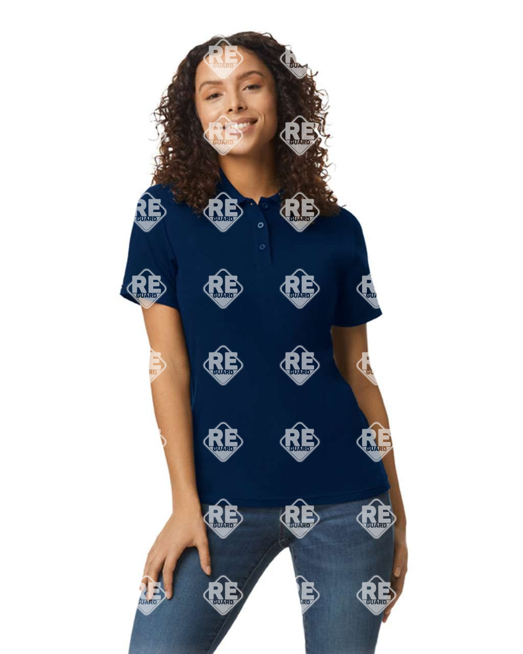 SOFTSTYLE® POLOSHIRT AUS DOPPELTEM PIQUÉ FÜR DAMEN Black 2XL