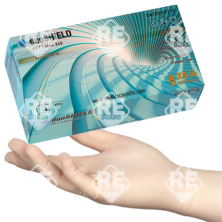 duoSHIELD PFT Latex 240 puderfreier Handschuh 100St/Box XS