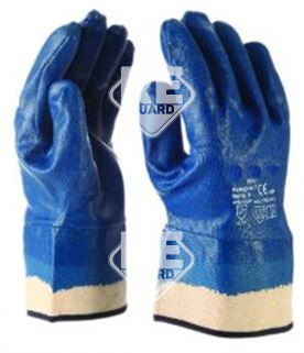 Nitril-Handschuh mit Segeltuchmanschette, blau, Größe 11