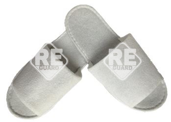 Slipper Guarder Froteetee offene Spitze weiß