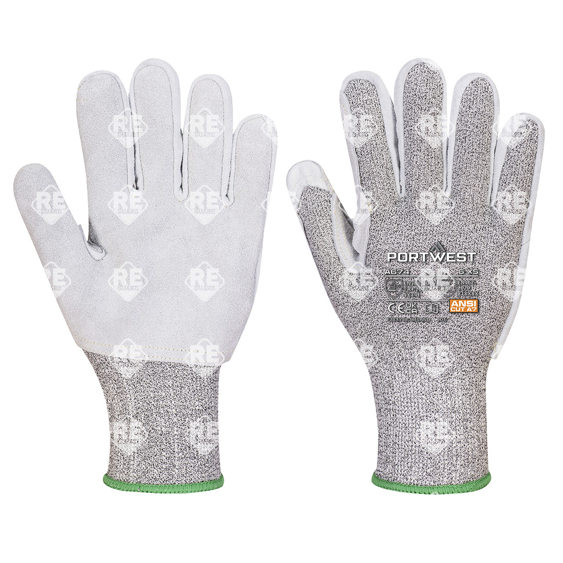 CS AHR13 Leder-Schnittschutzhandschuh Schwarz S