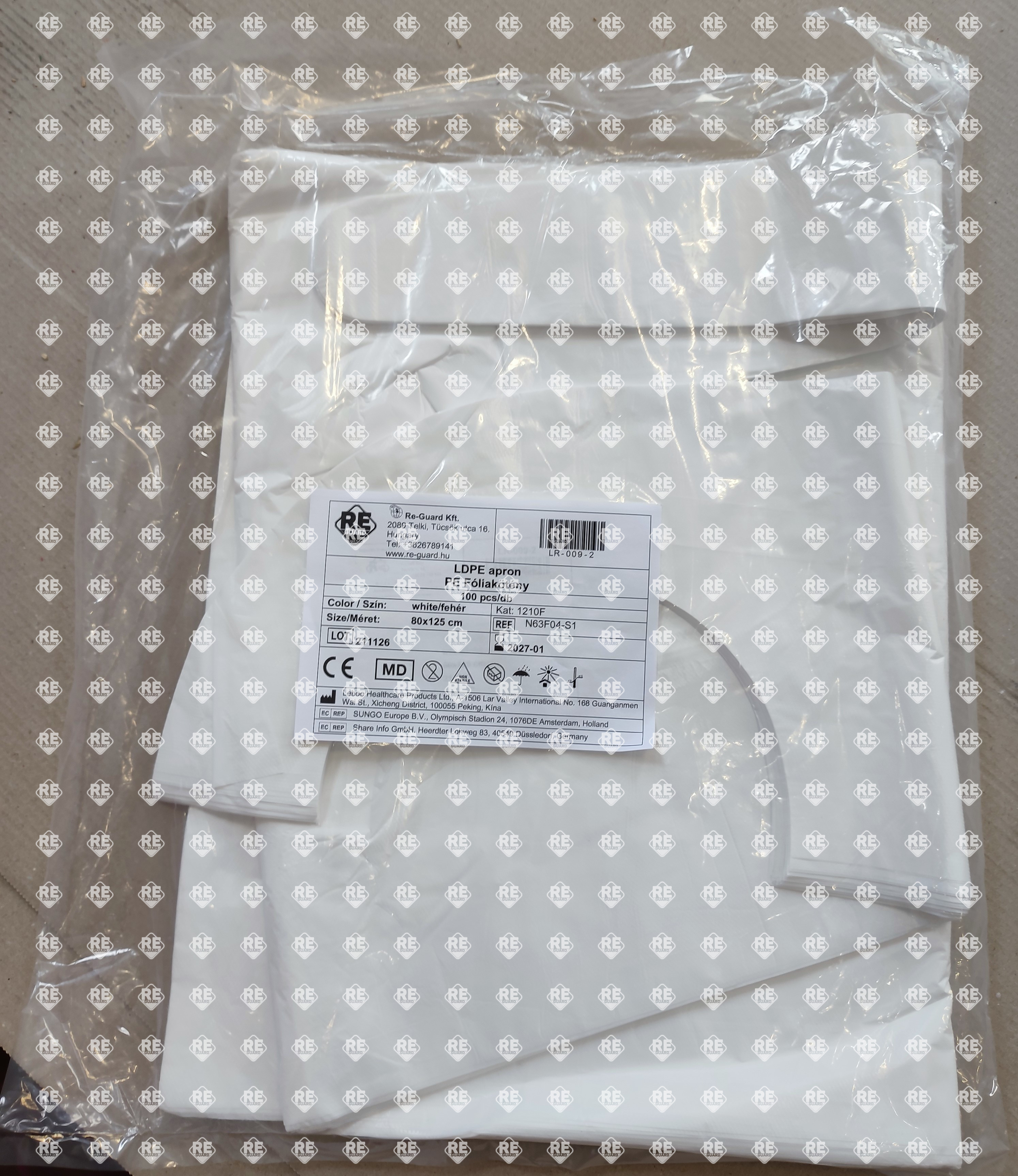 LDPE Folie Schürze Guarder 80x125cm rot