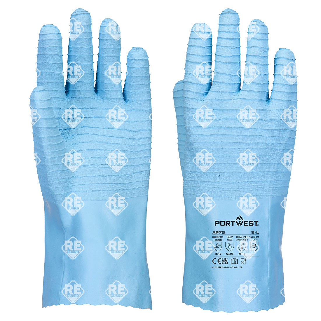FD Chemical B Latex Stulpe blau L