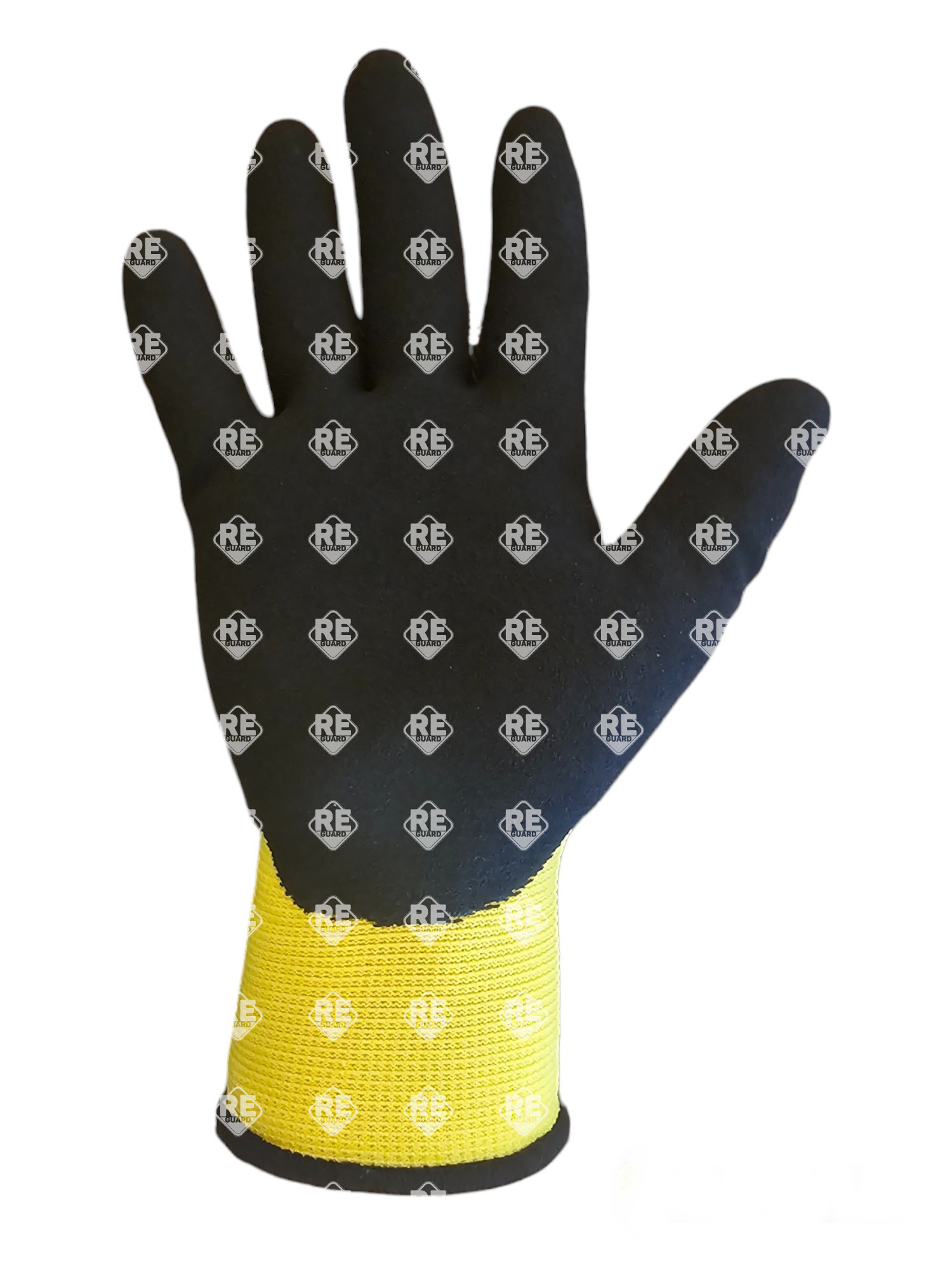 Guarder Polyester-Strickhandschuh mit Sandy Latex-besch. Handfläche gelb 10