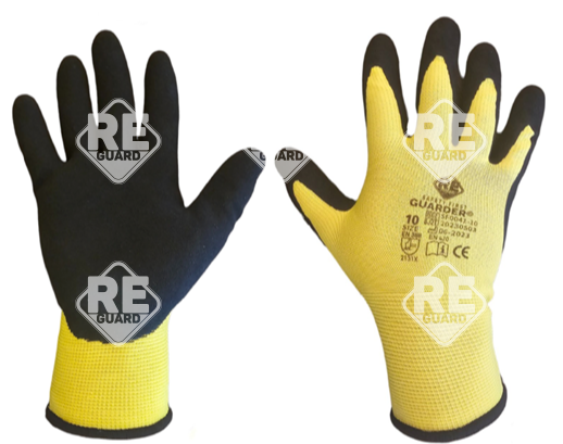 Guarder Polyester-Strickhandschuh mit Sandy Latex-besch. Handfläche gelb 10