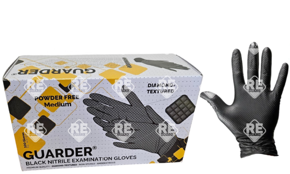 Guarder Nitril Schwarz Diamond Premium Strong (8.4g | 7.0mil) pf Handschuh XXL