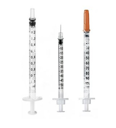 EW-Spritze 3-teilig 1 ml für Insulin mit 29G1/2 Nadel