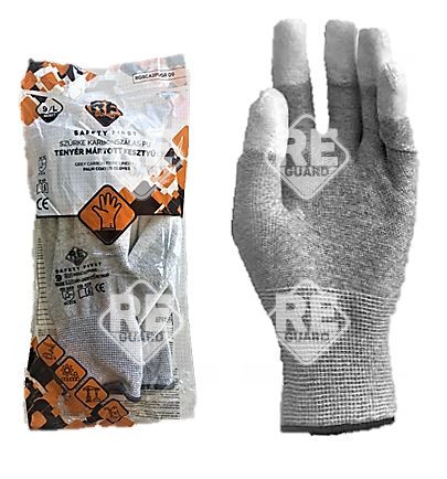 Guarder Carbon ESD Handschuh mit PU beschichtete Fingerspitze Gr: 6